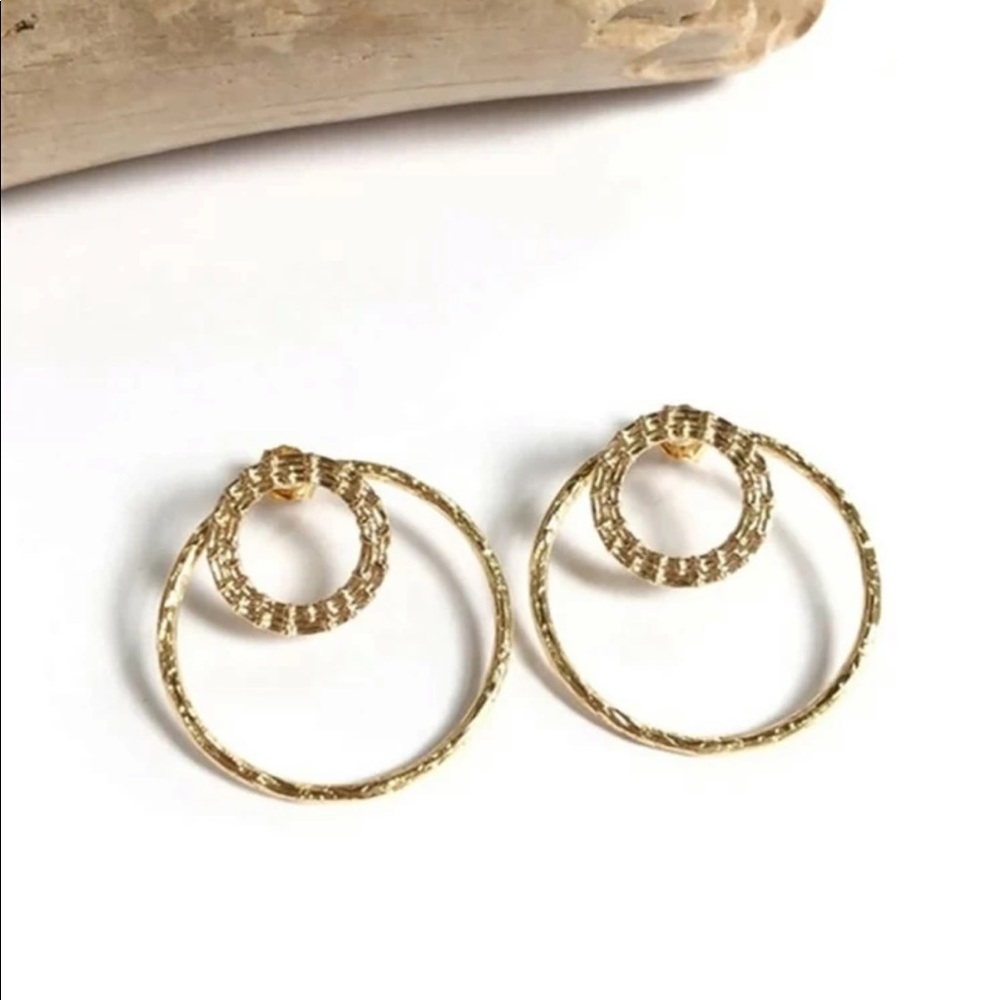 • Hadley • Simple Front/Back Circle Earrings - Picture 3 of 4